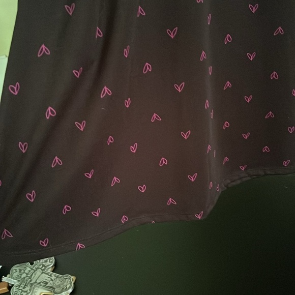 LULAROE Black Heart Patterned Short Sleeved Midi Dress, Size XXS, EUC - Picture 7 of 9